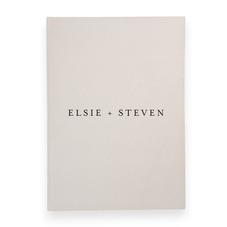 Personalised wedding guest book linen cover