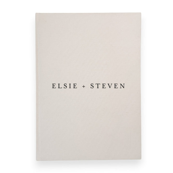 Personalised wedding guest book linen cover