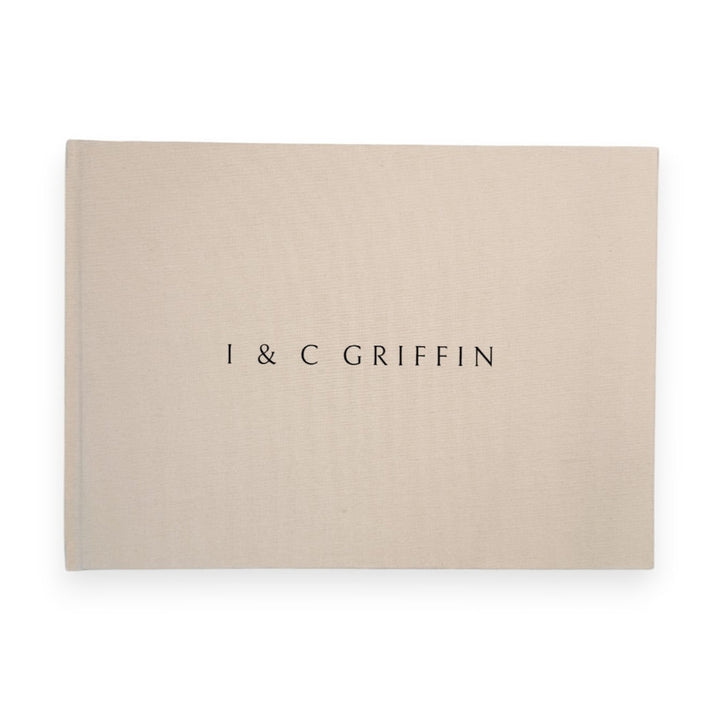 Personalised wedding guest book linen cover
