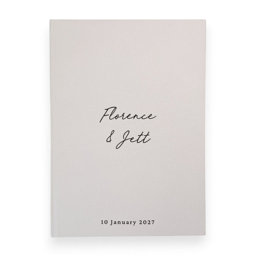 Grey personalised wedding guest book