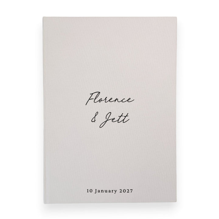 Grey personalised wedding guest book