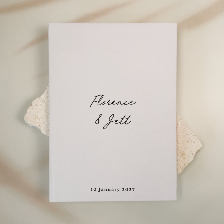 Grey personalised wedding guest book
