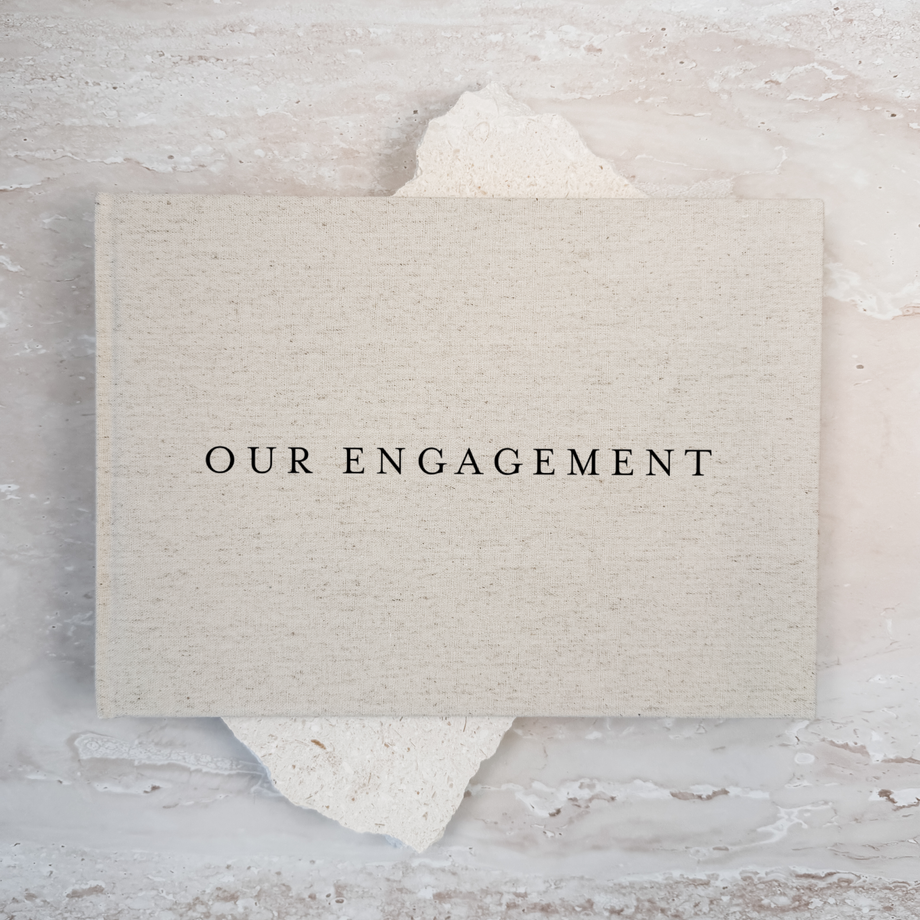 Engagement Guest Book SECONDS Linen Landscape