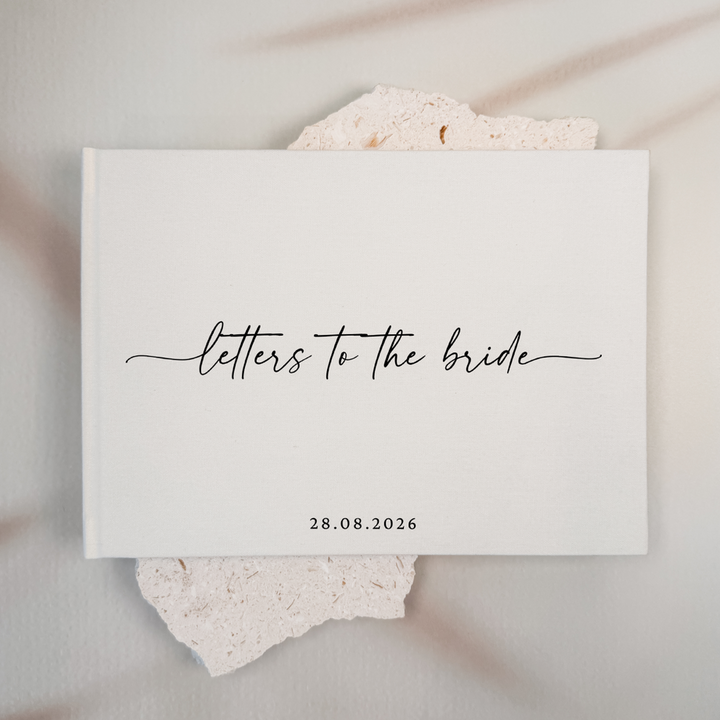 Letters to the bride linen guest book