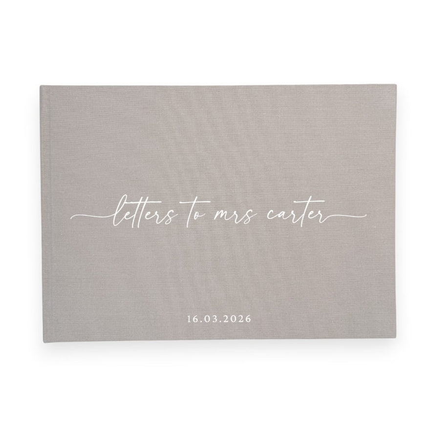 Letters to the bride linen guest book
