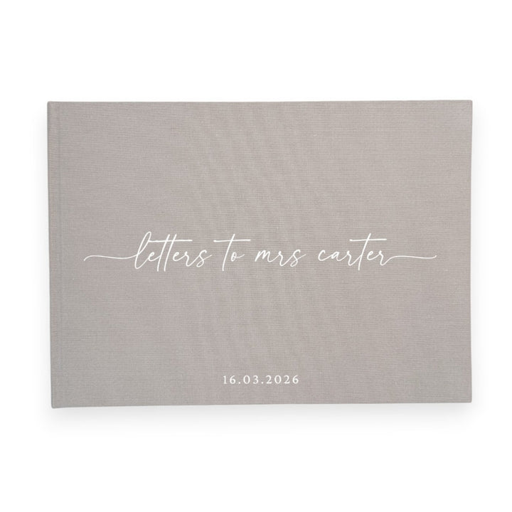 Letters to the bride linen guest book