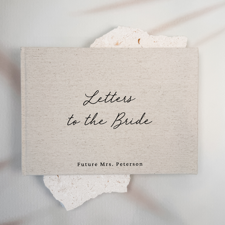 Letters to the bride linen guest book