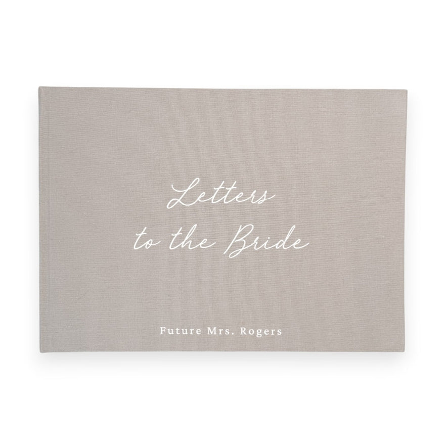 Letters to the bride linen guest book