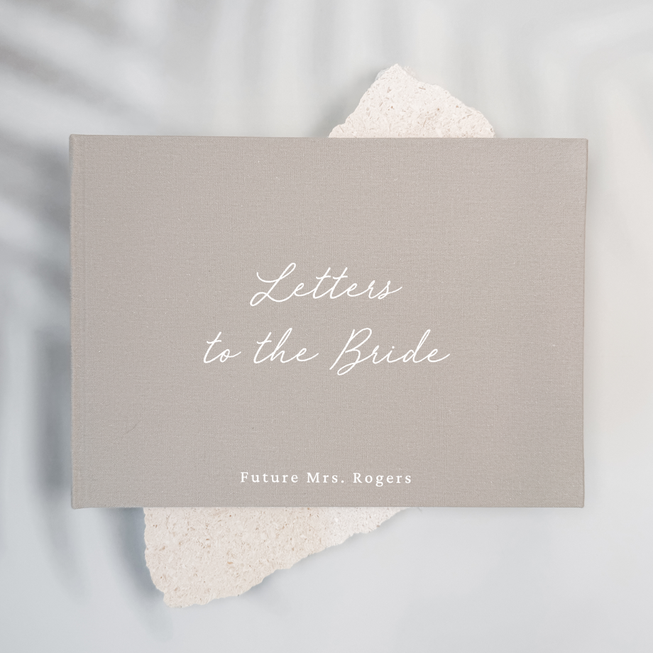 Letters to the bride linen guest book