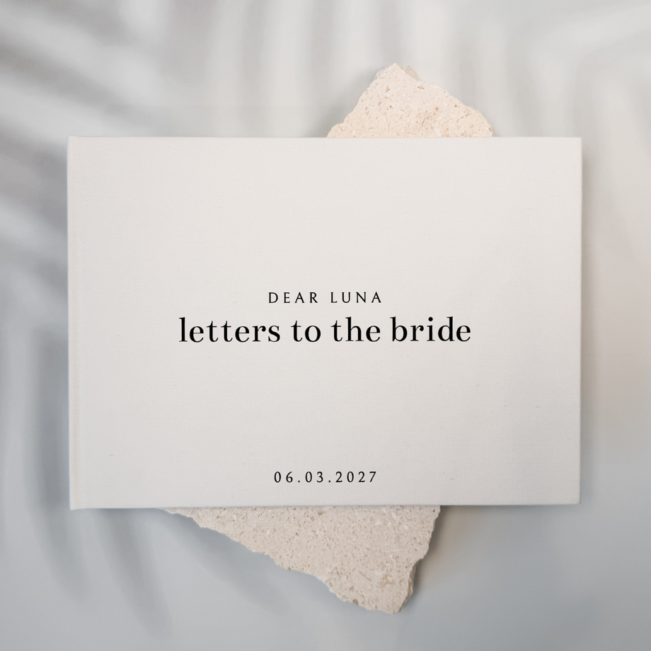 Letters to the bride linen guest book