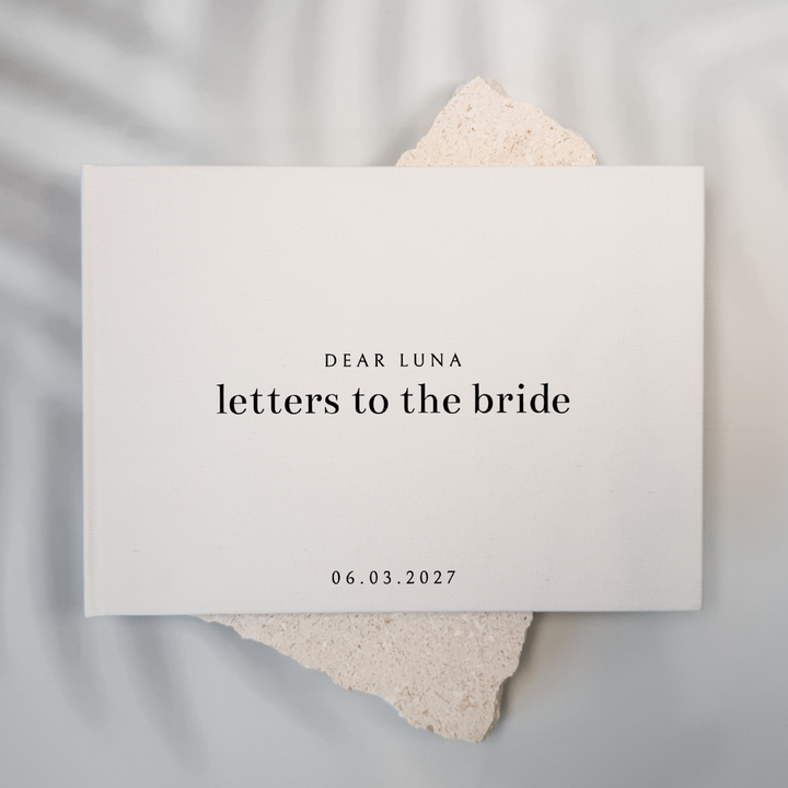 Letters to the bride linen guest book