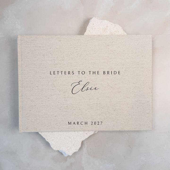 Letters to the bride linen guest book