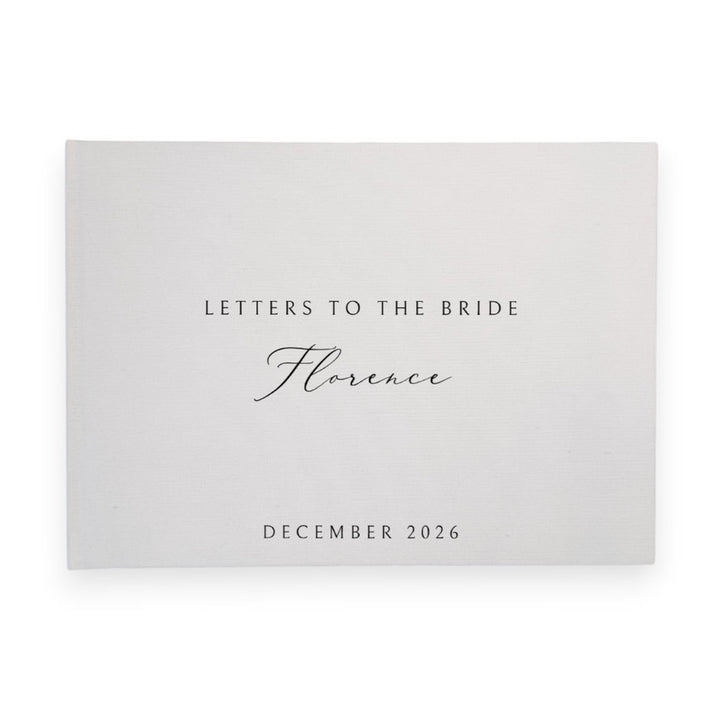 Letters to the bride linen guest book