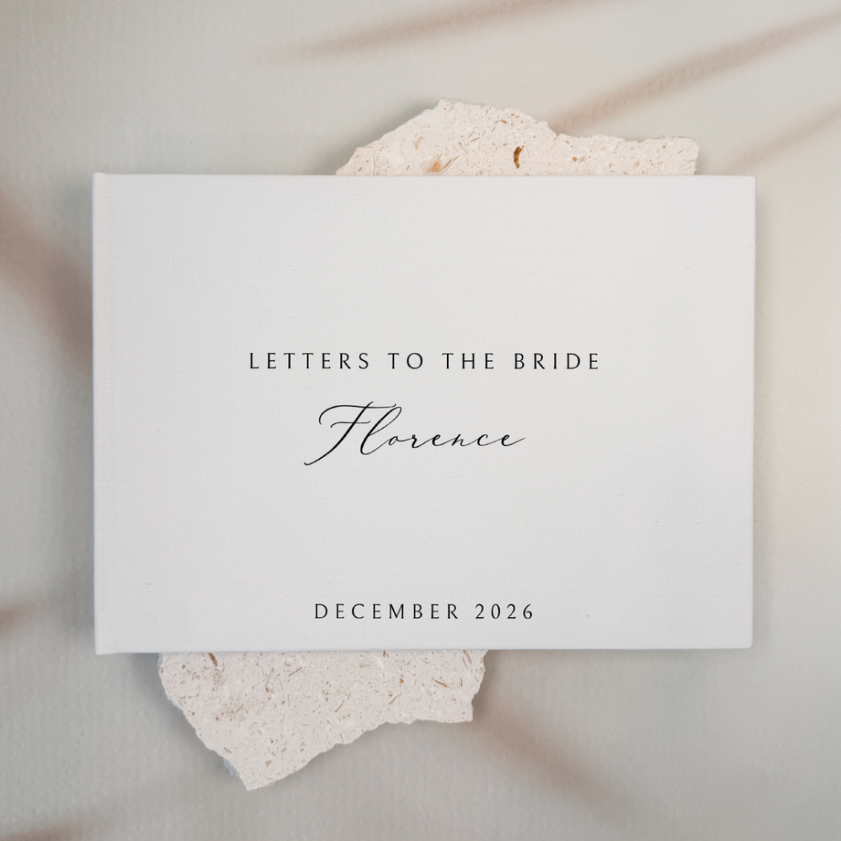Letters to the bride linen guest book
