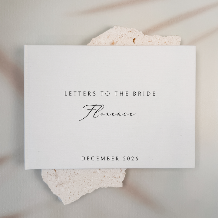 Letters to the bride linen guest book