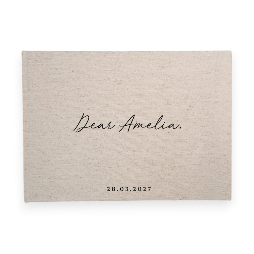 Letters to the bride linen guest book