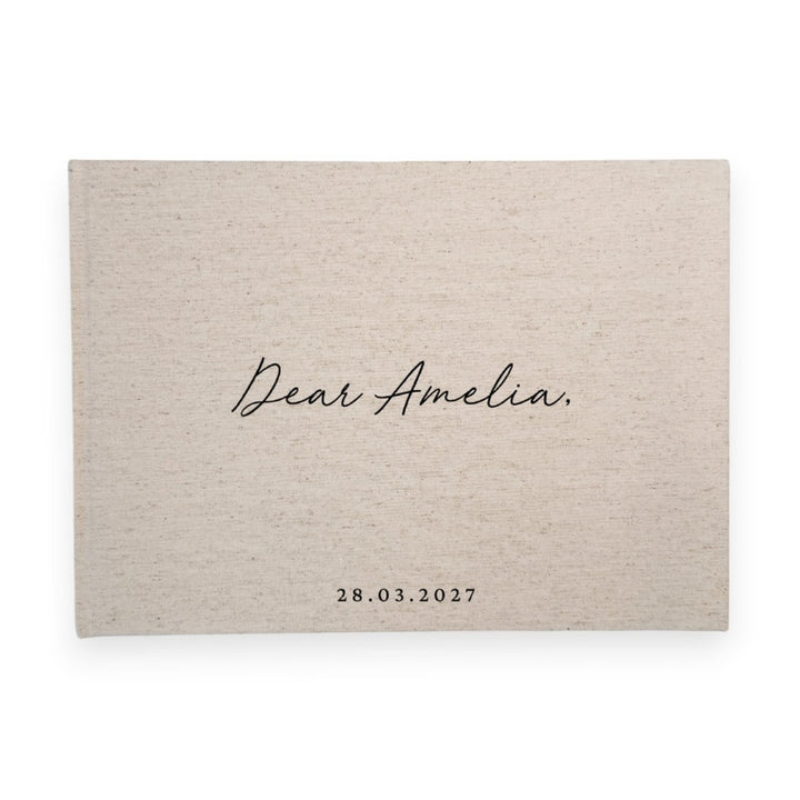 Letters to the bride linen guest book