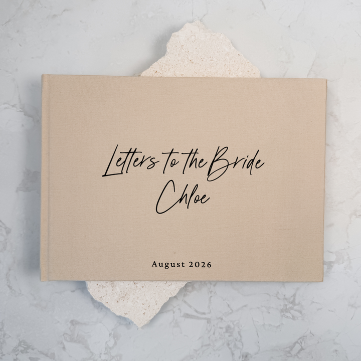 Letters to the bride linen guest book