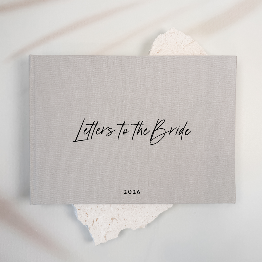 Letters to the bride linen guest book