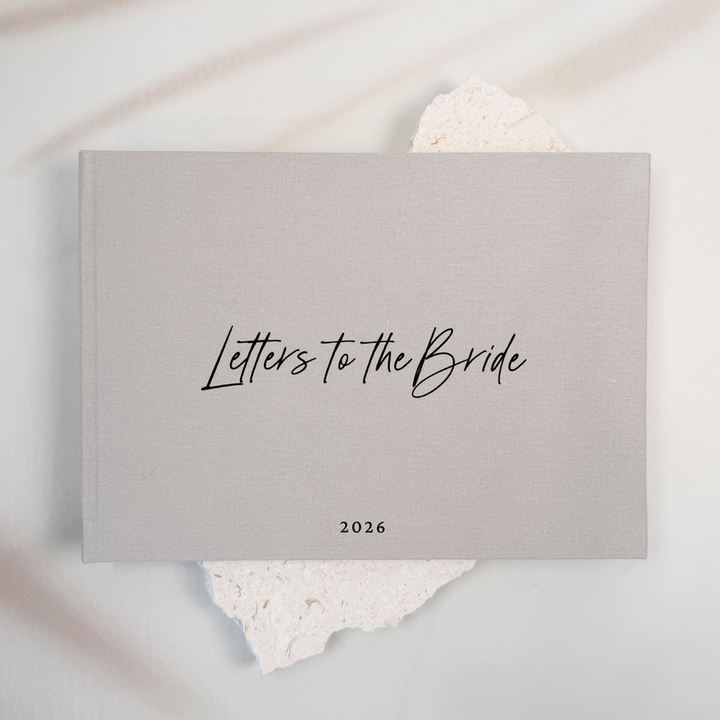 Letters to the bride linen guest book