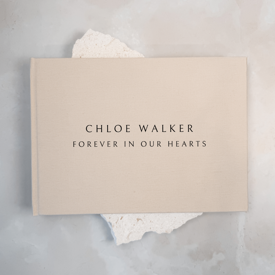 Personalised memorial guest book linen cover