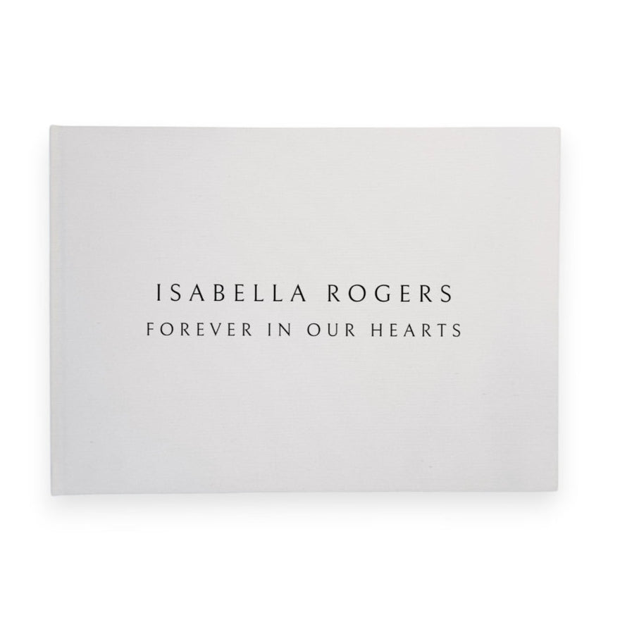 Personalised memorial guest book linen cover