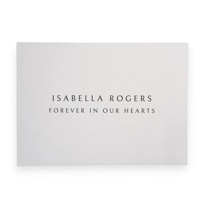 Personalised memorial guest book linen cover