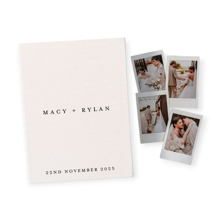 Custom Wedding Photo Album - Linen Wedding Instax Album D09