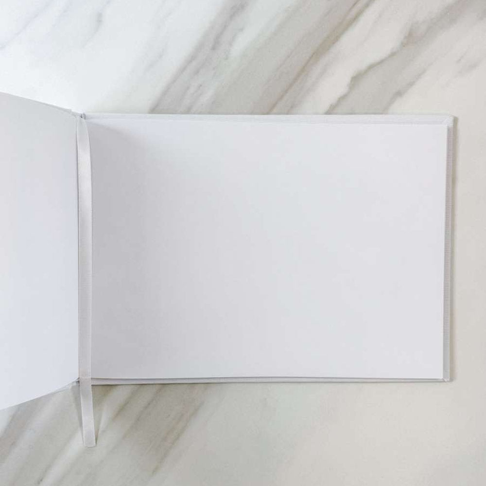 Custom Birthday Guest Book - Linen Landscape D70