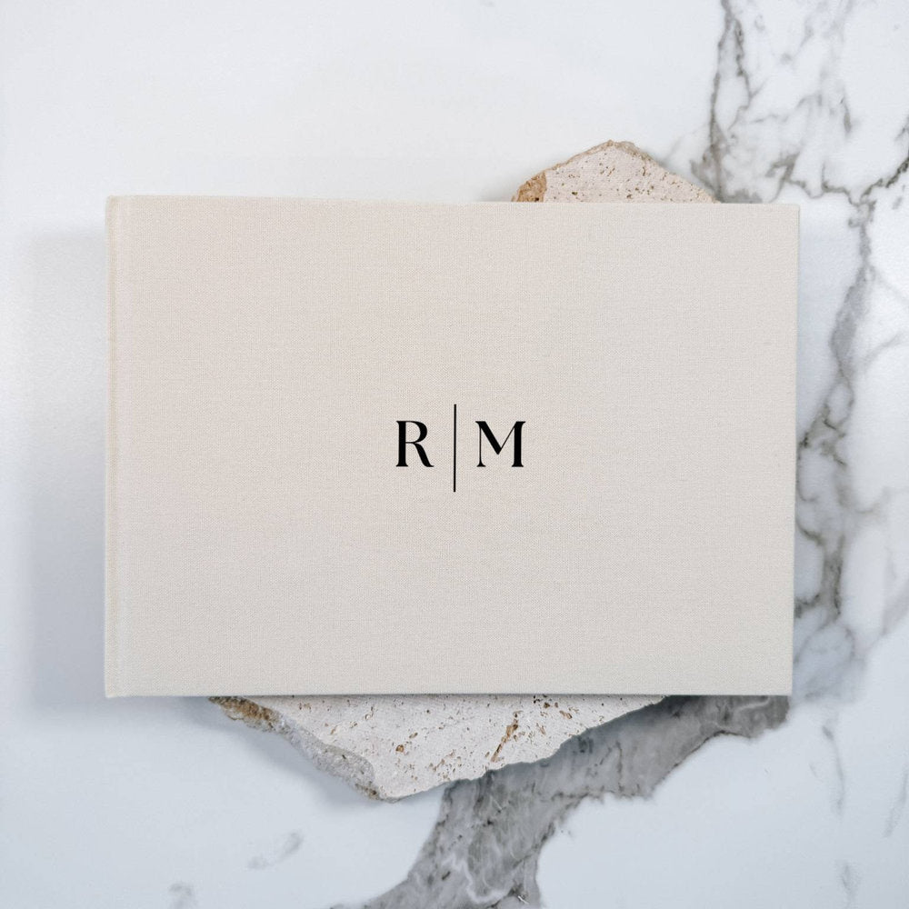 Classic Wedding Reception Guest Book Beige