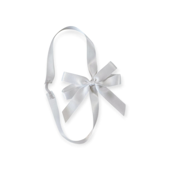 White satin ribbon bow