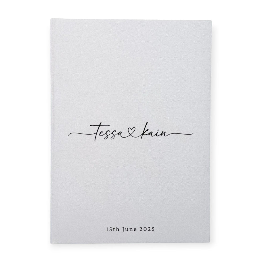 Wedding Guest Book Keepsake White Linen