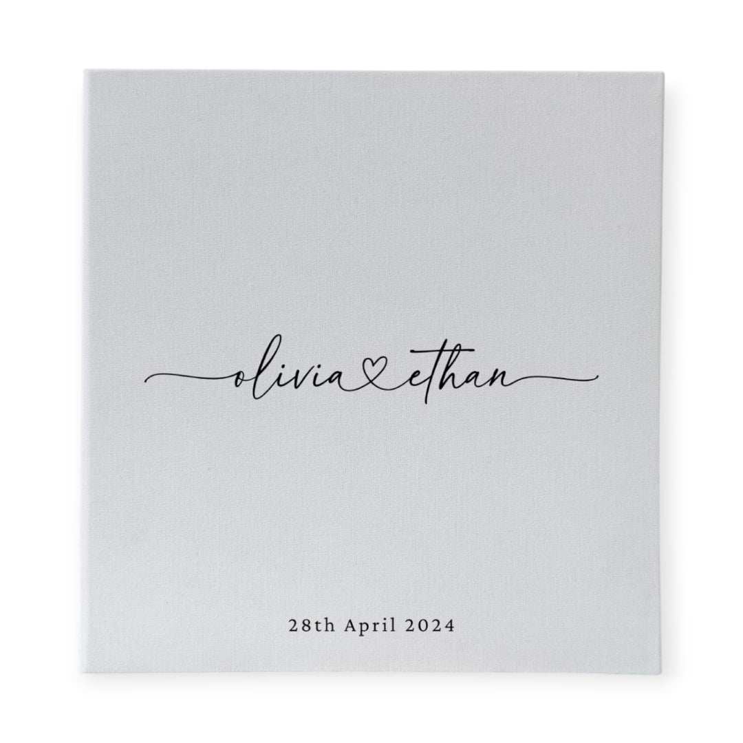 Personalised Wedding Photo Album Self-Adhesive Almond Linen