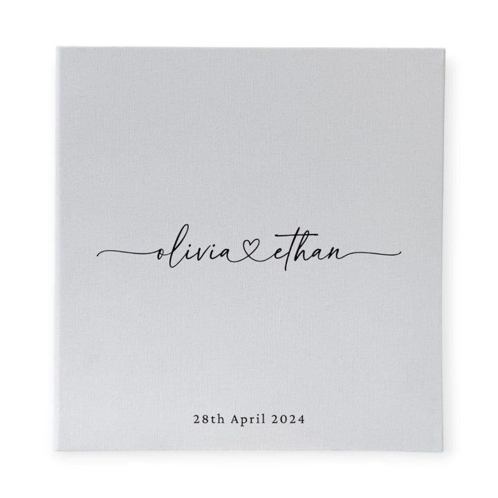 Personalised Wedding Photo Album Self-Adhesive Almond Linen