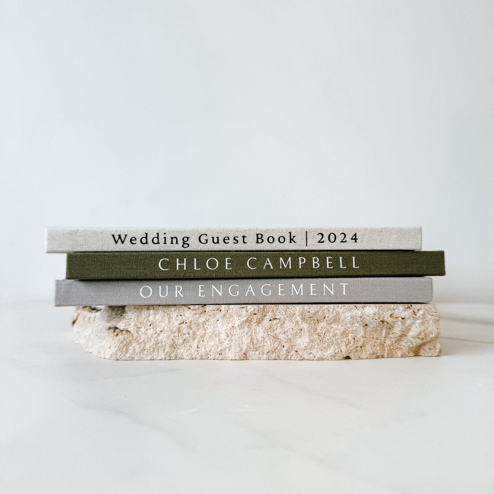 Personalised Text on Guest Book Spine