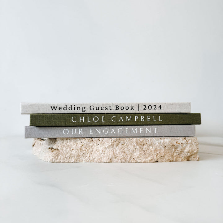 Personalised Text on Guest Book Spine