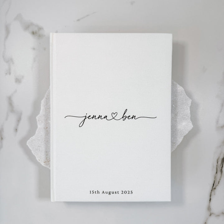 Wedding Guest Book Keepsake Ivory Linen