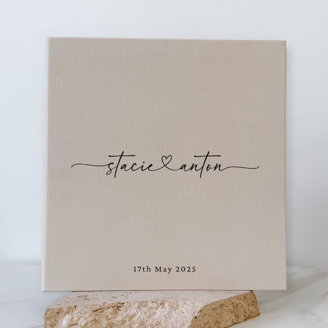 Personalised Wedding Photo Album Self-Adhesive Black Linen
