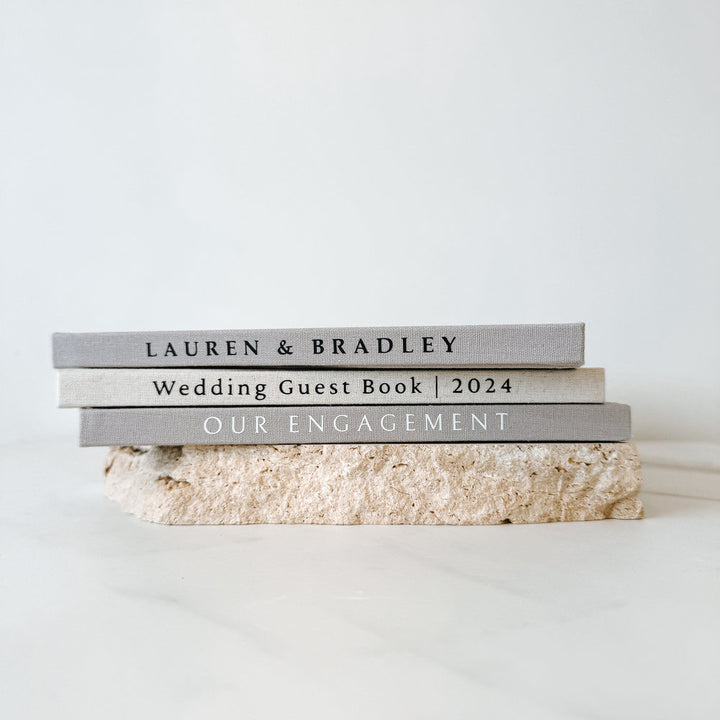 Linen Guest Book with Custom Spine Text