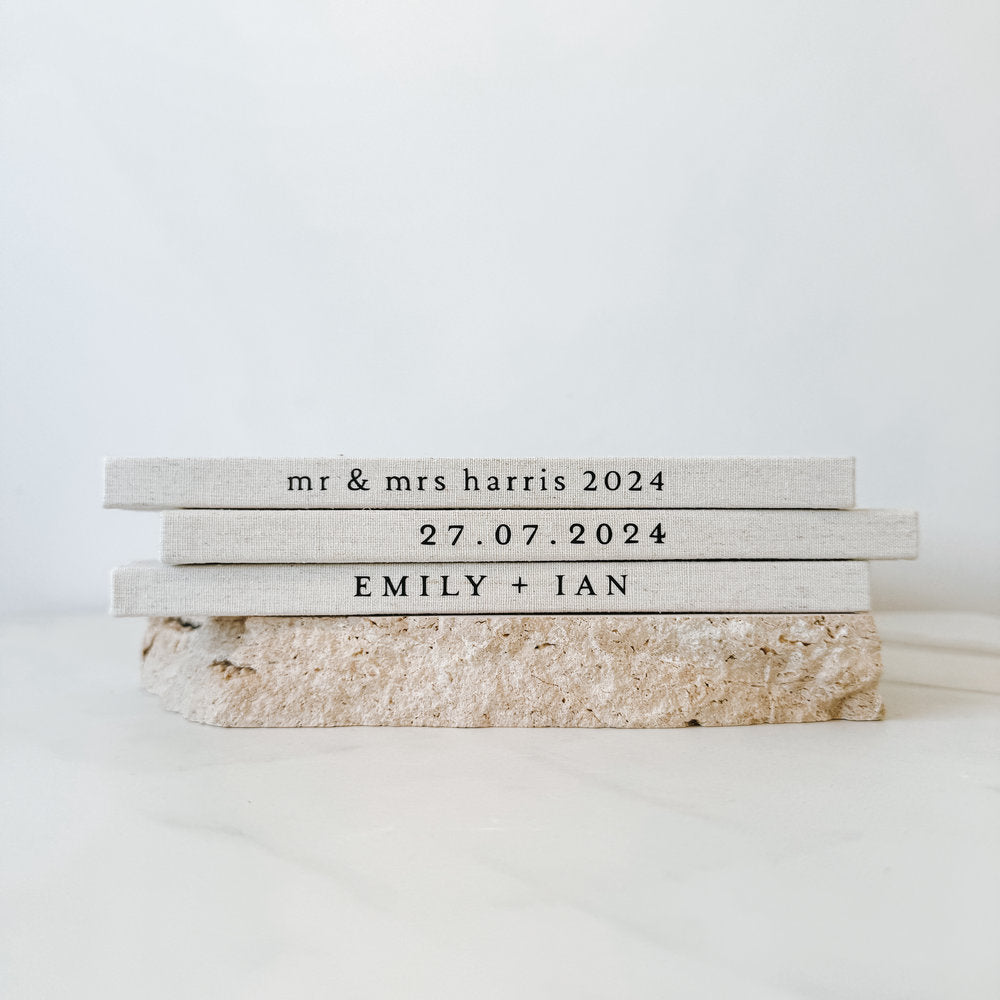 Example of Custom Printed Spine on Guest Book