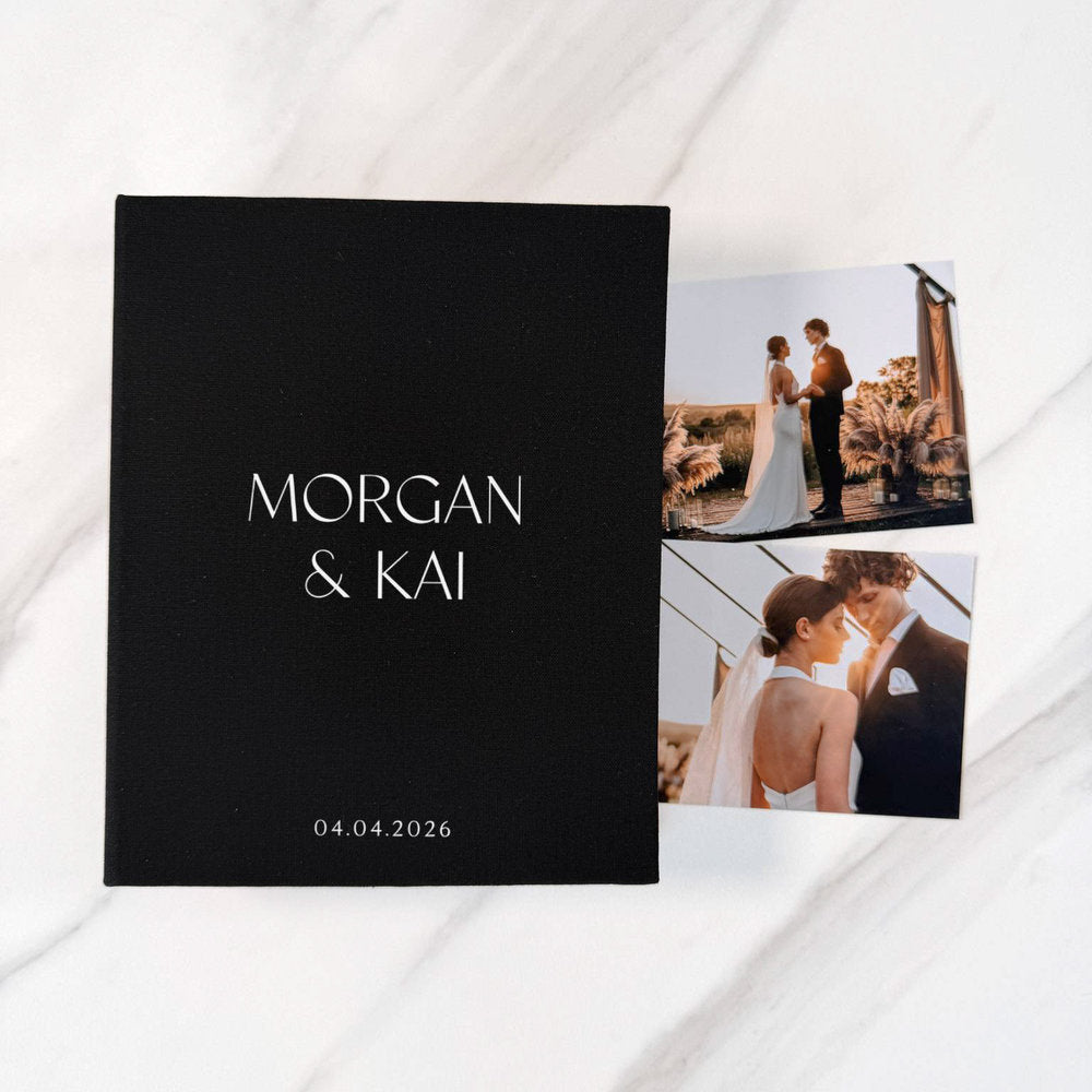 Classic Wedding Photo Album Ivory Linen Binding