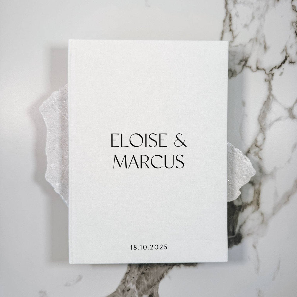 Rustic Ivory Colour Wedding Guest Book Linen