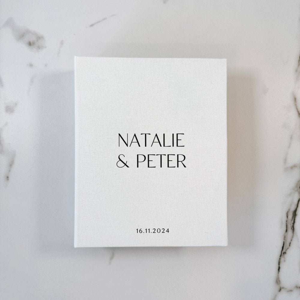 Classic Wedding Photo Album Black Linen Binding