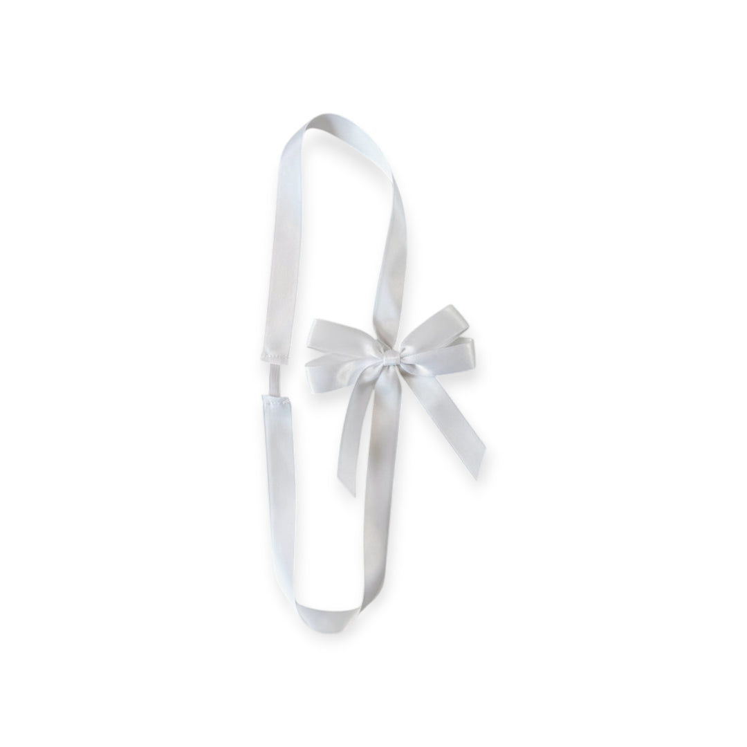 White satin ribbon bow