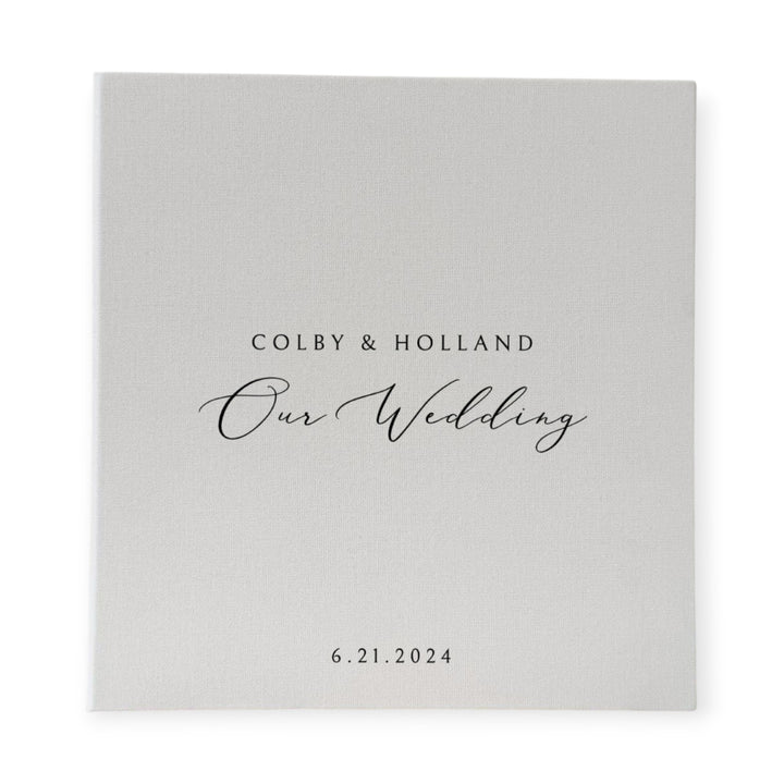 Elegant Wedding Photo Album Self-Adhesive White Linen