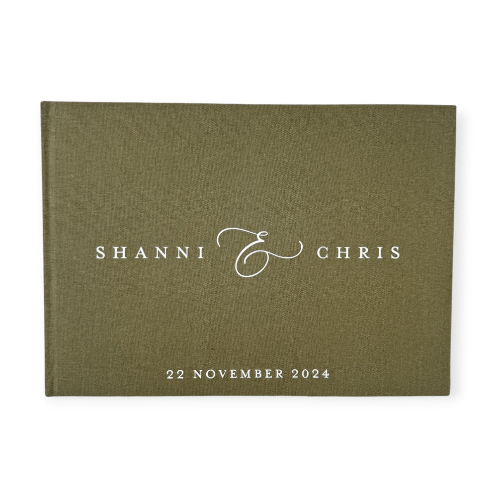 Green Wedding Guest Book With A4 Pages