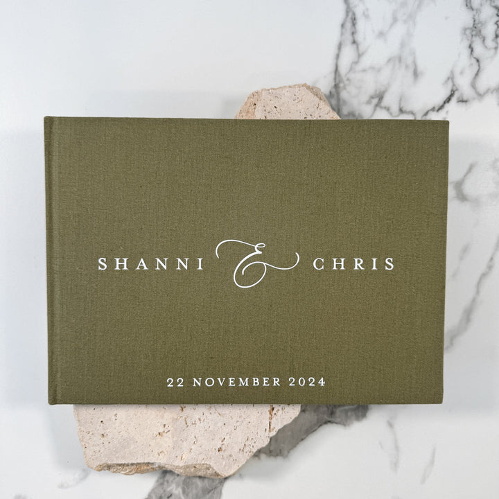 Green Wedding Guest Book With A4 Pages