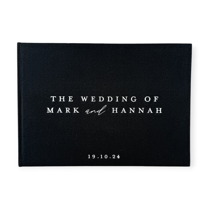 Wedding Reception Guest Book Black Linen