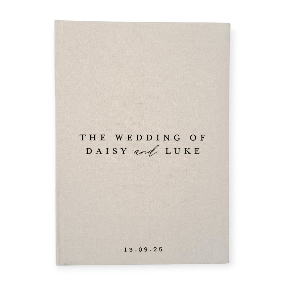 Guest Book With Almond Linen for Wedding Day