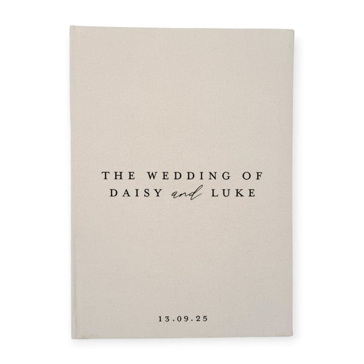 Guest Book With Almond Linen for Wedding Day